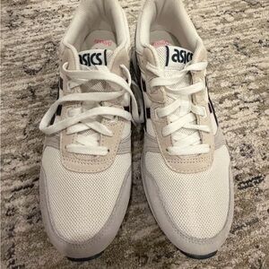 ASICS White and Navy Iconic Lace-Up Sneakers